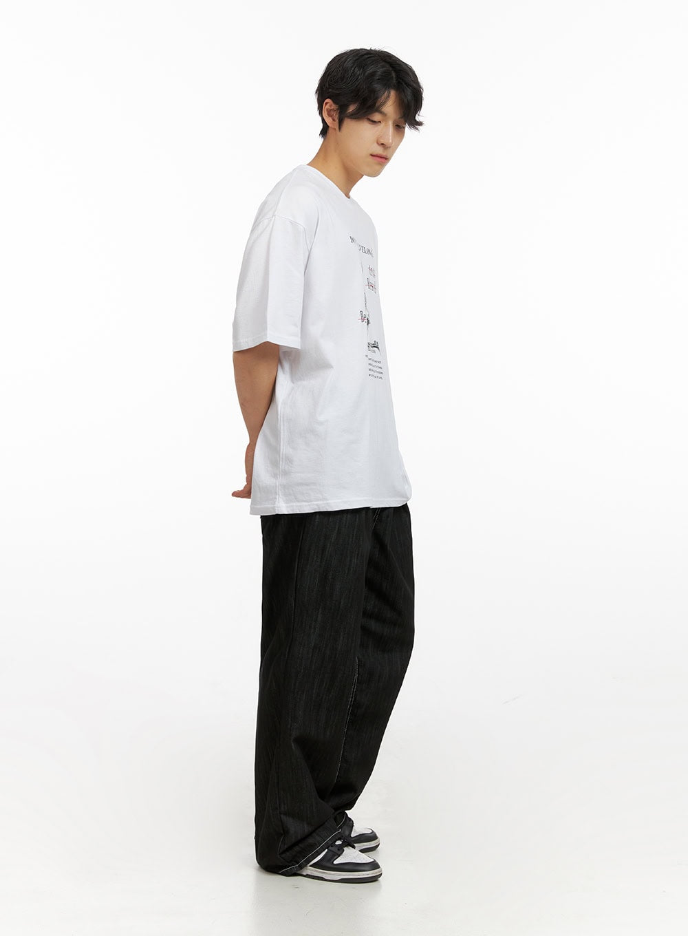 Men's Stitched Pintuck Wide Leg Pants IG409