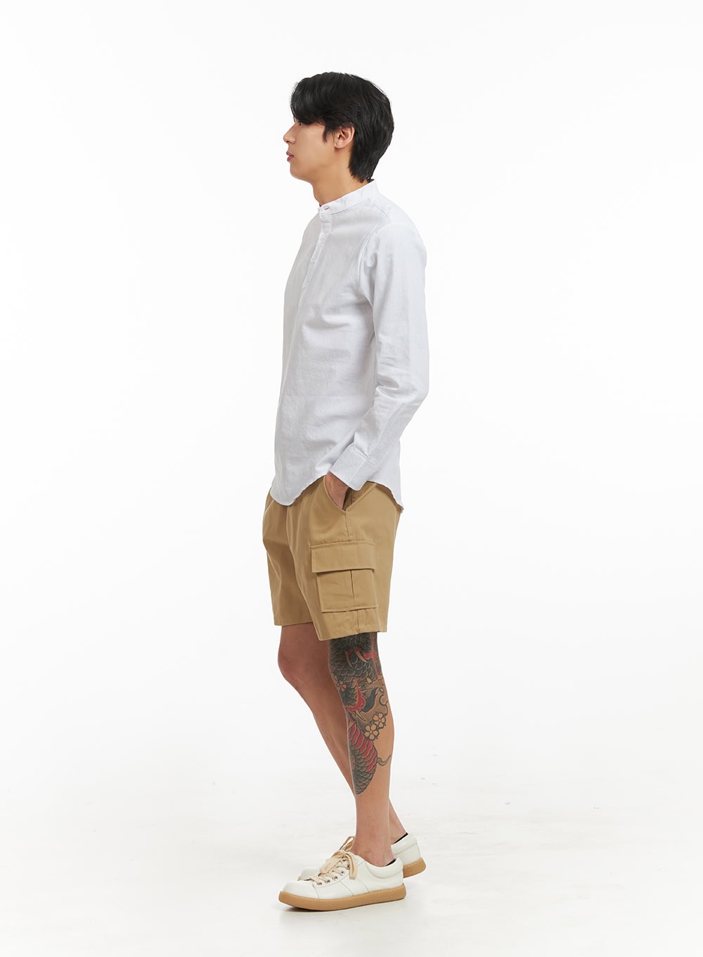 Men's Cargo Pocket Shorts (Beige) IY424