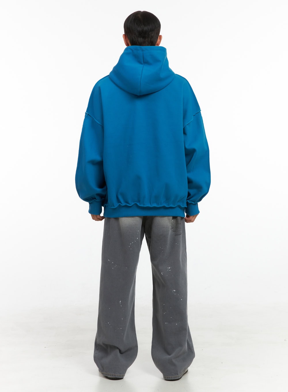 Men's Printed Wide Fit Pintuck Washed Jeans IS419