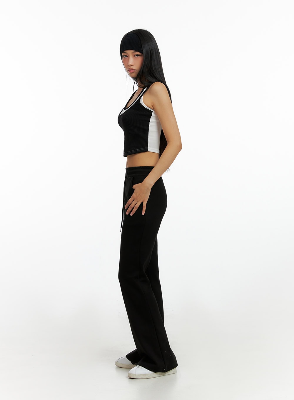 Slim Banded Bootcut Pants IL419
