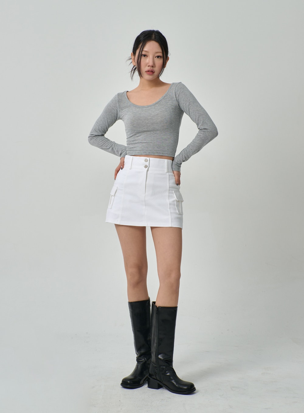 Cropped Scoop Neck Top IF315