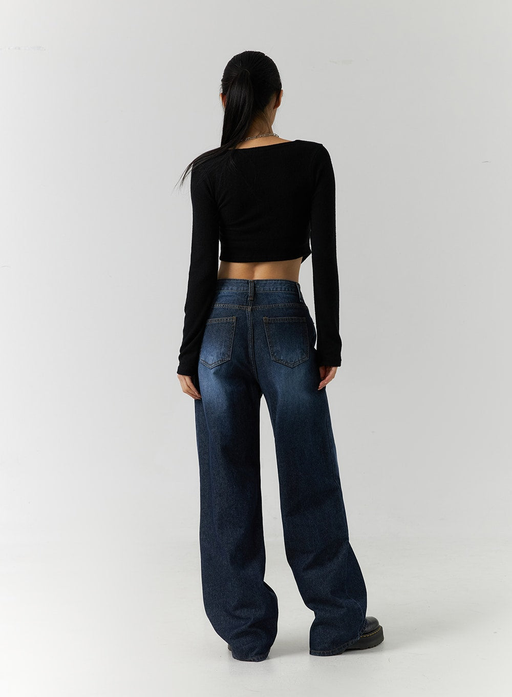 Streetwear Mid-Rise Wide Denim ID305