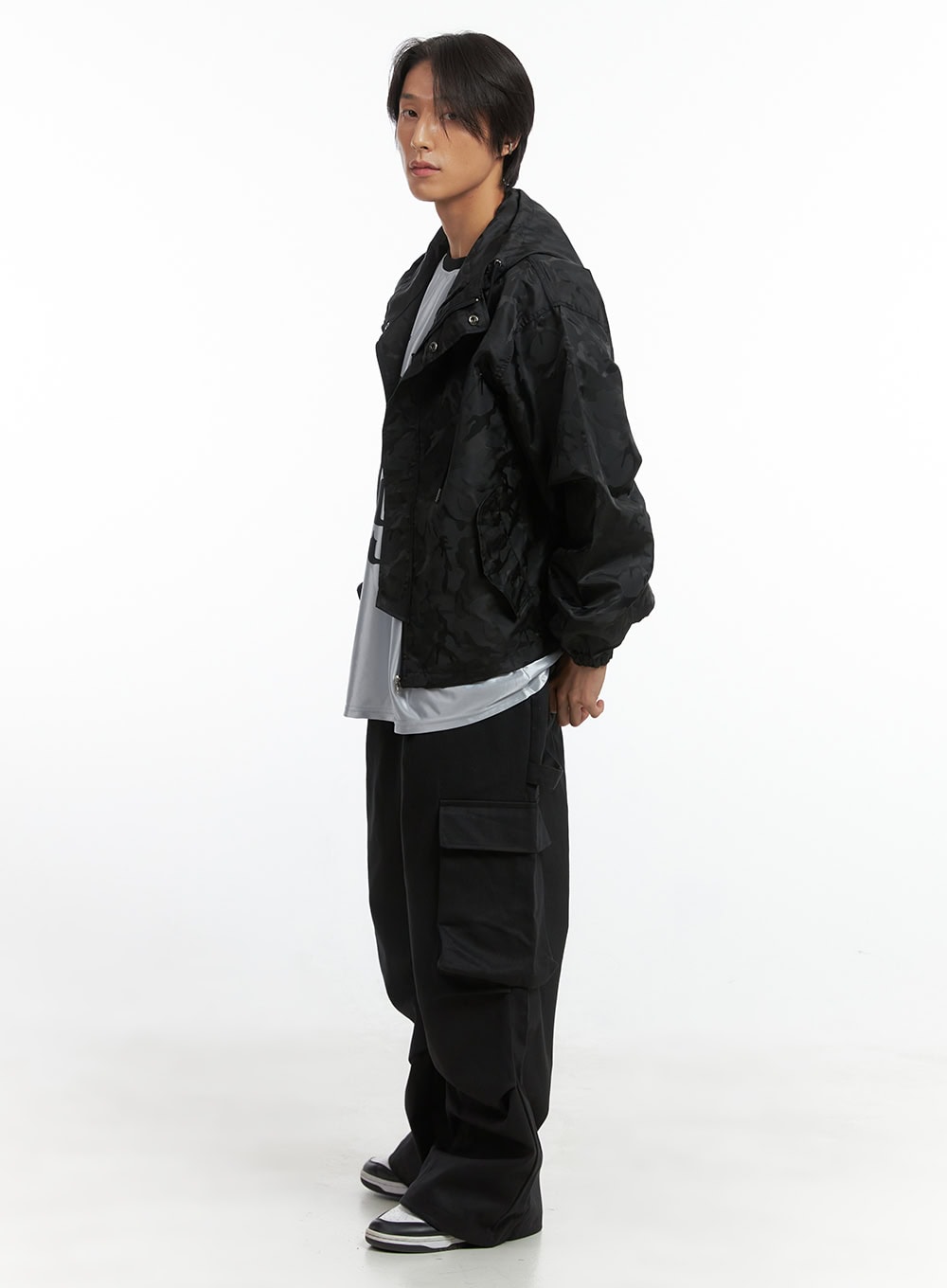 Men's Camo Zip-Up Hooded Jacket IO402