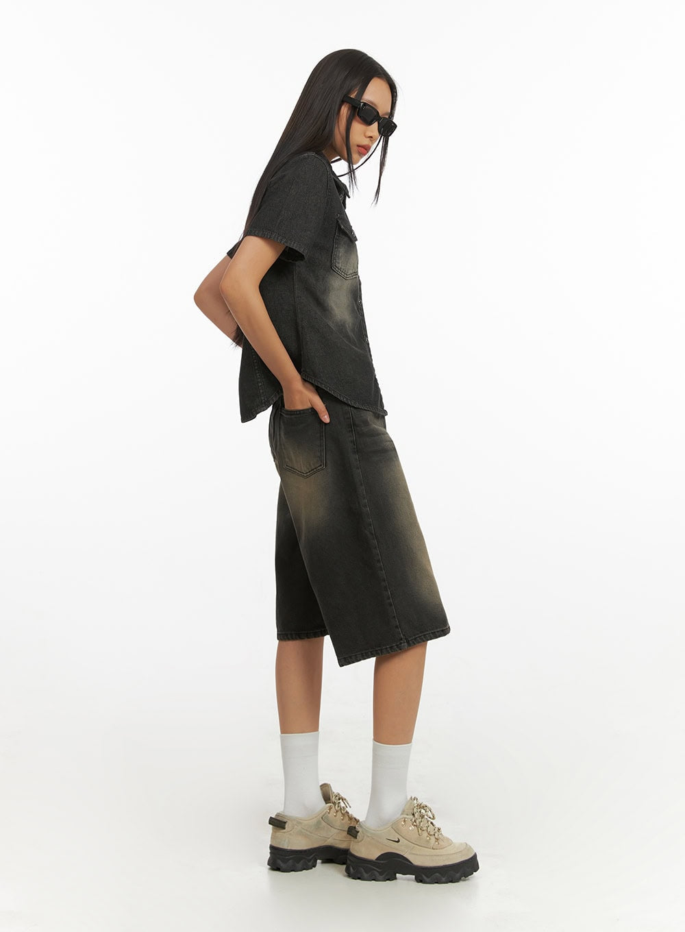 Color Washed Jorts IY422