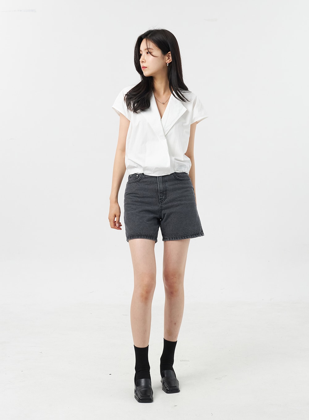 Wide Denim Shorts OU309