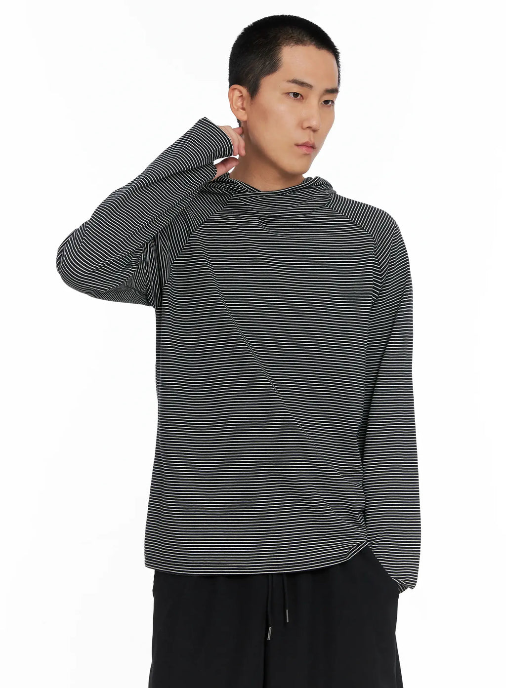 Men's Striped Long Sleeve Hoodie IS502