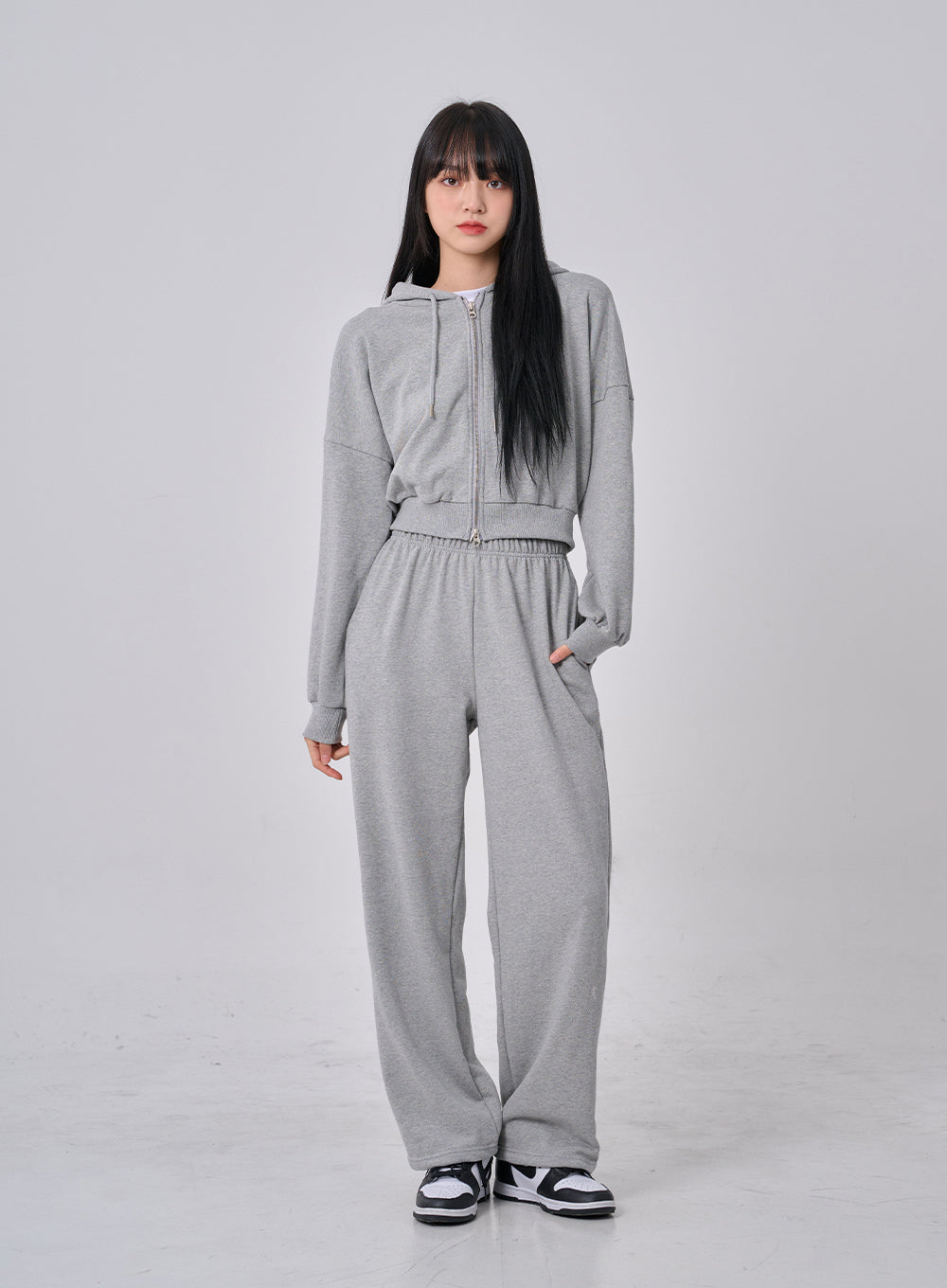 Lewkin Soft Basic Two Way Hoodie Zip Up C1210