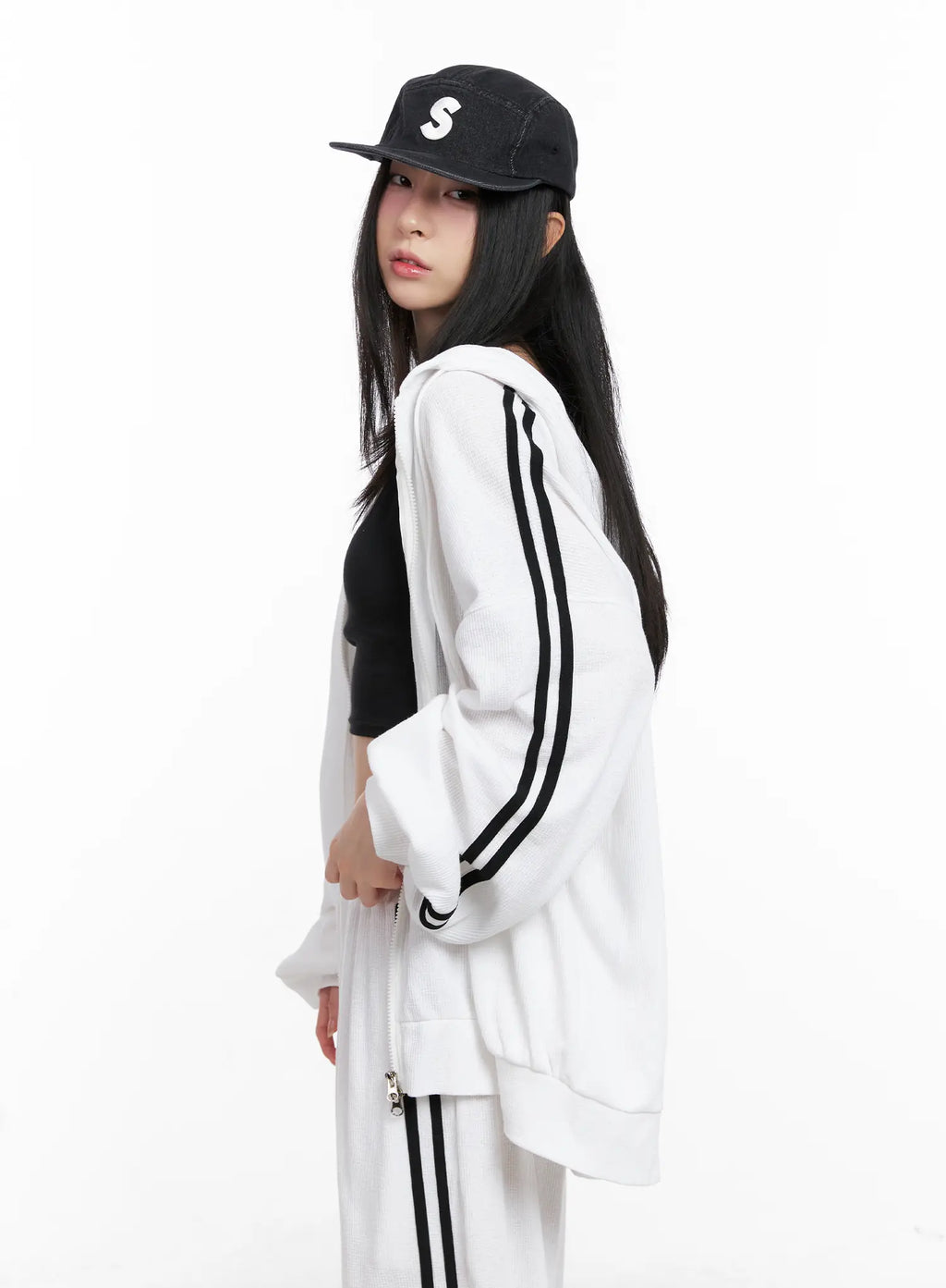 Waffle Knit Track Hoodie CG525
