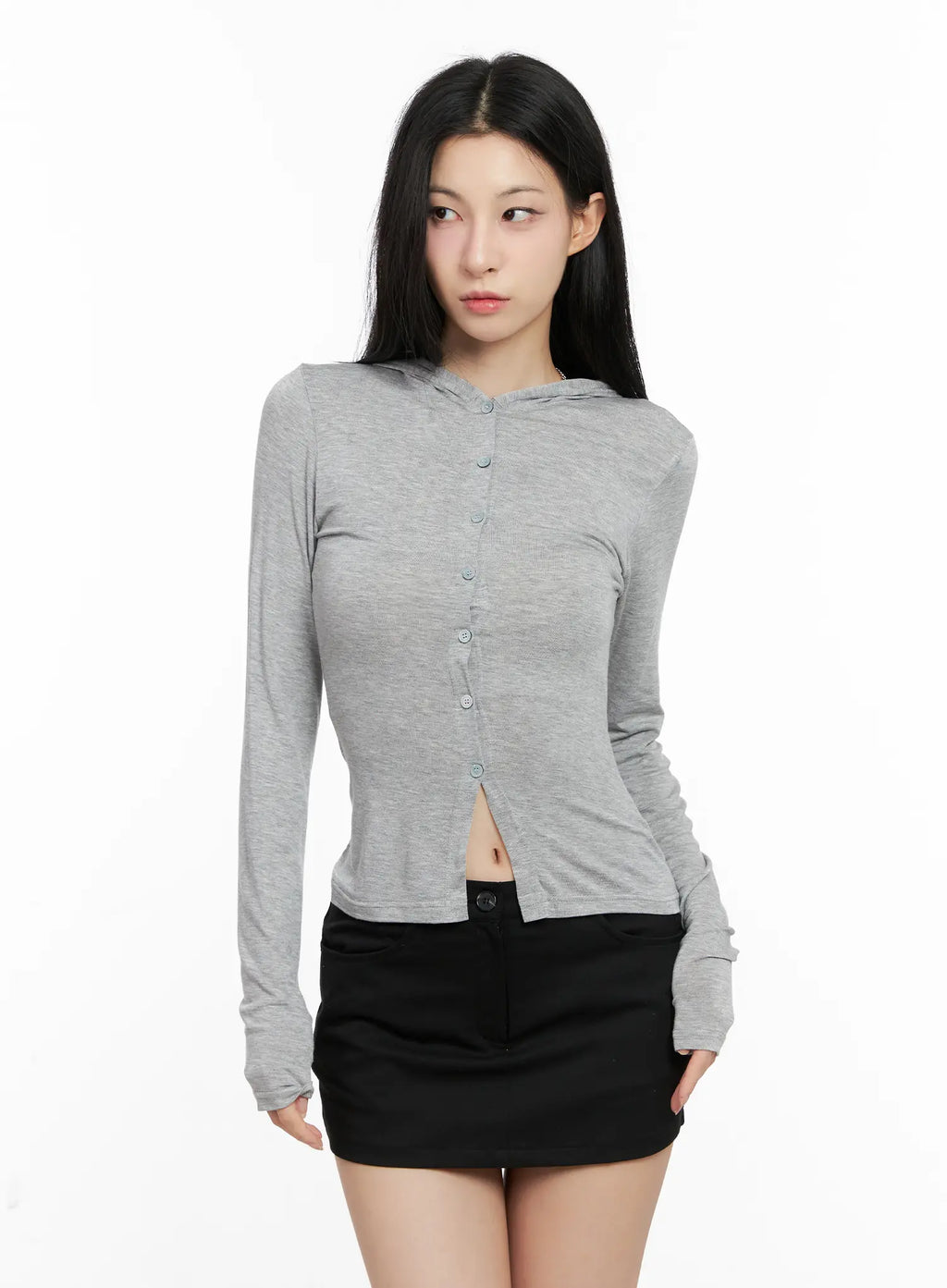 Slim Fit Button Up Hoodie CG526