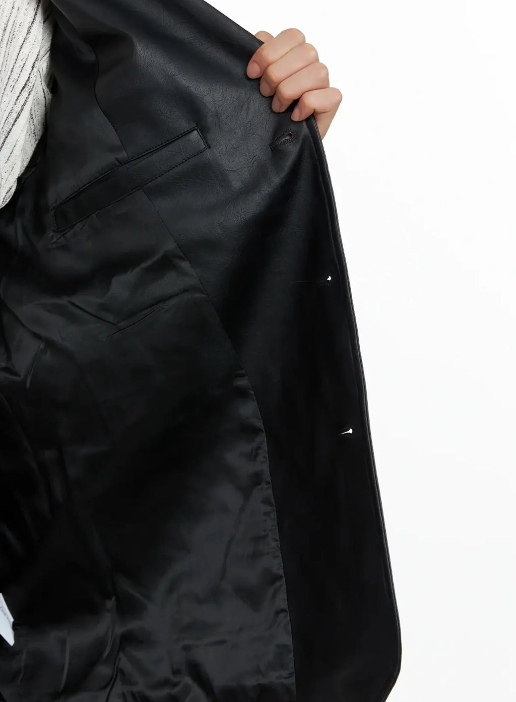 Men's Faux Leather Blazer Jacket IO516