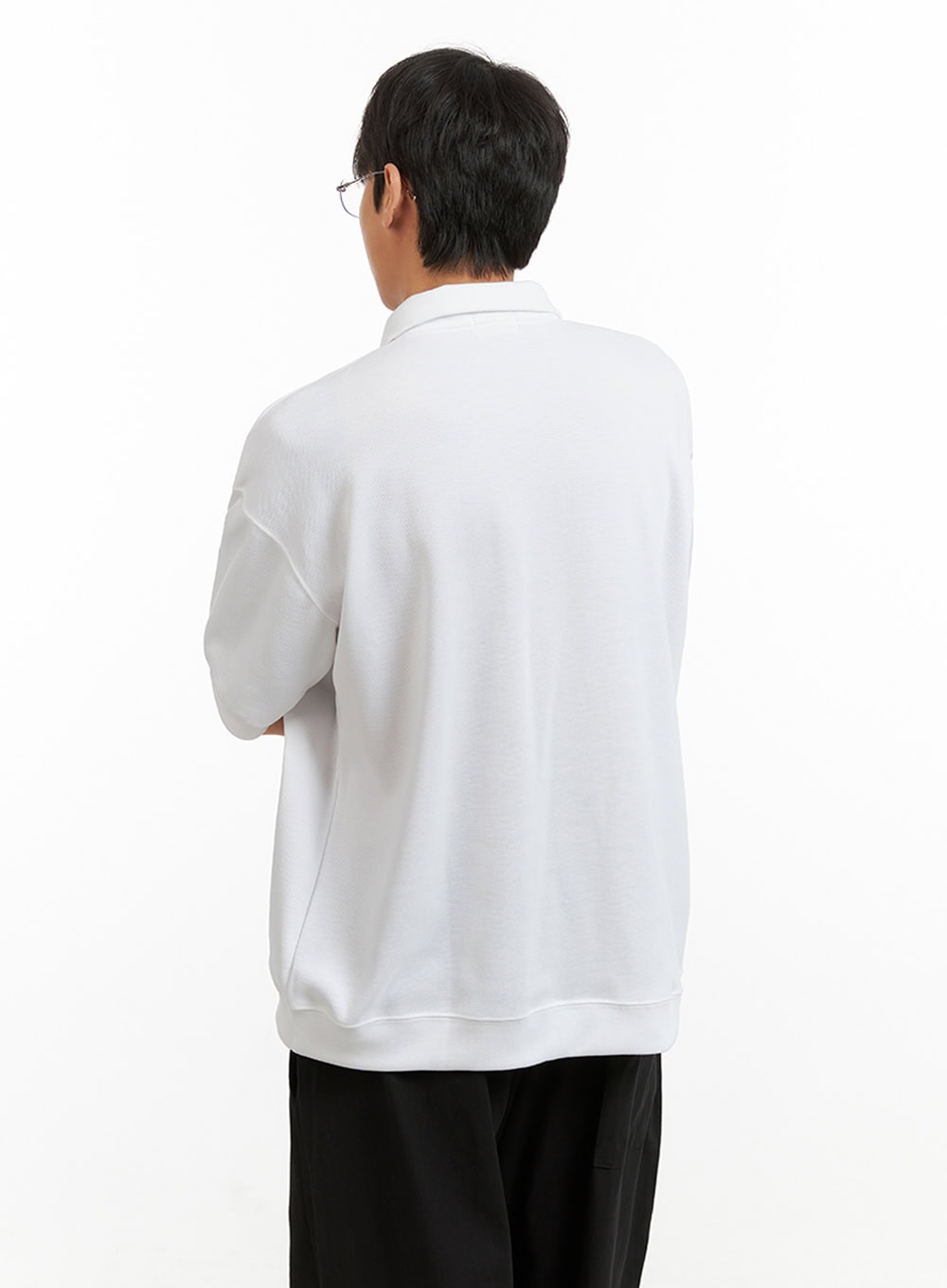 Men's Cotton Polo Top (White) IU418