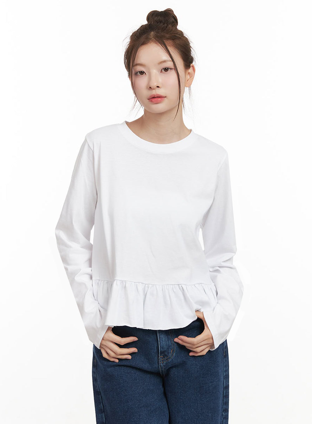 Elegant Frill Long-Sleeve Top IJ530