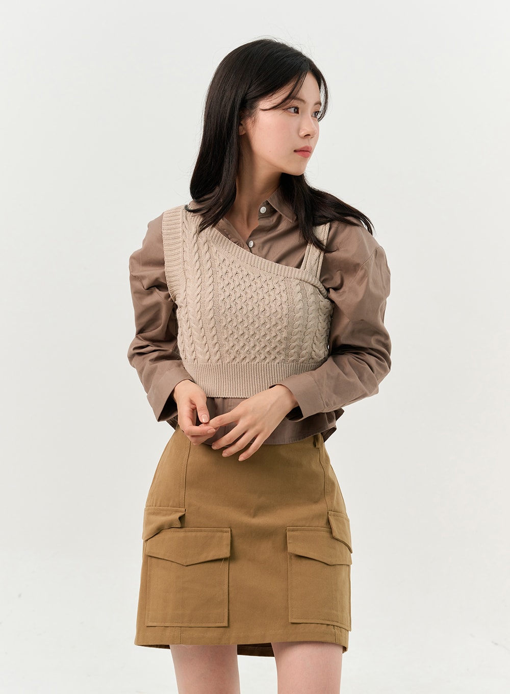 Crop Buttoned Blouse OO325