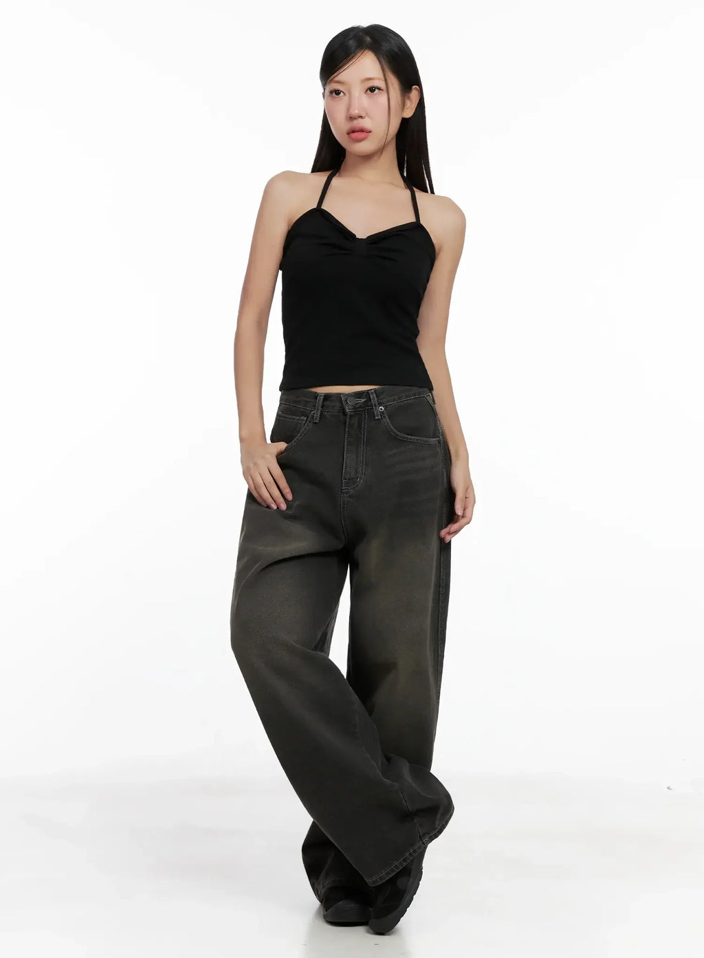 Halter Neck Cropped Tank Top IG527