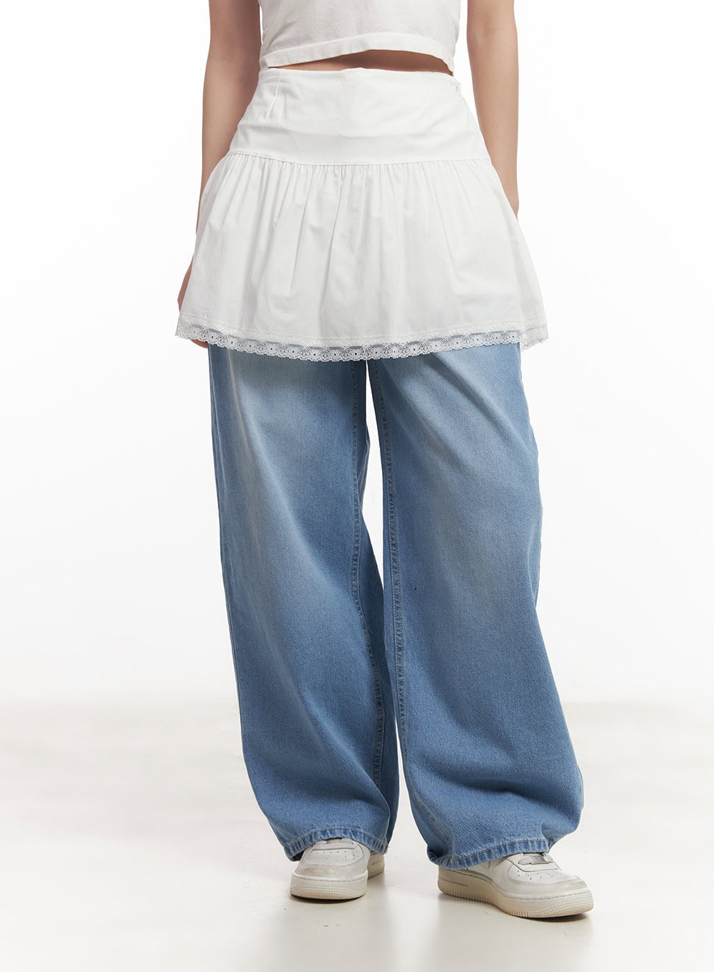 Shirred Lace Mini Skirt CM531