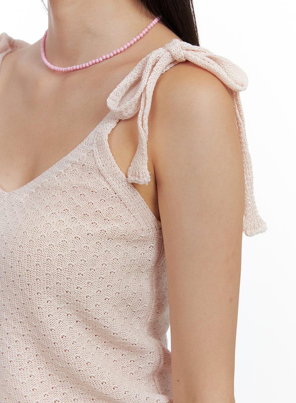 Ribbon Strap Sleeveless Knit Top OL411