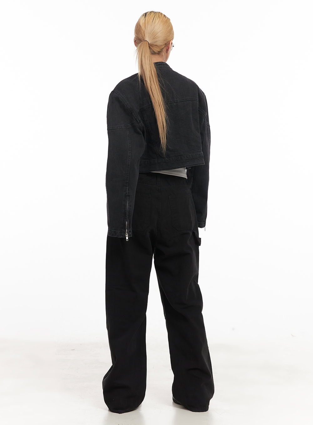 Denim Zip-Up Crop Jacket CM506