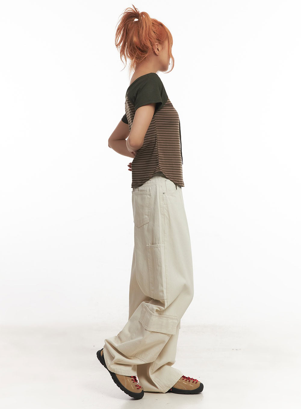 Cargo Cotton Wide-Leg Pants IA517