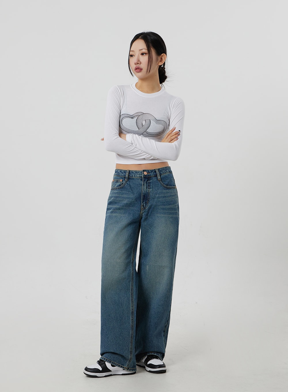 Heart Crewneck Cropped Top CF301