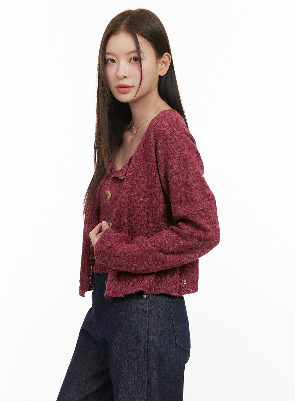 Soft Touch Buttoned Cardigan & Cami Set OD412