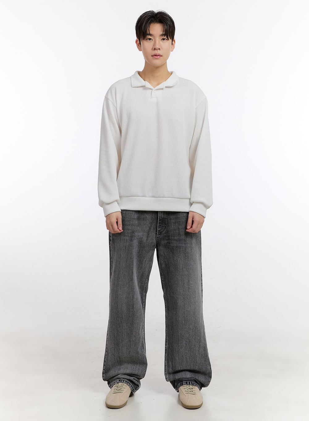 Men's Washed Wide-Fit Jeans IM525