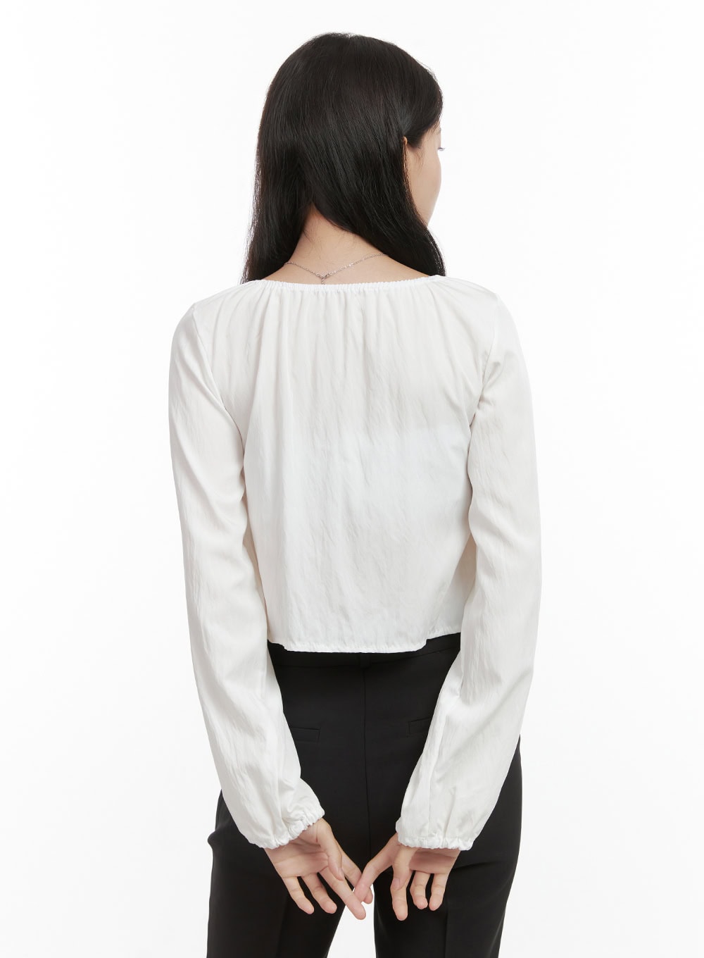 Ribbon Strap Ballon Blouse OS423