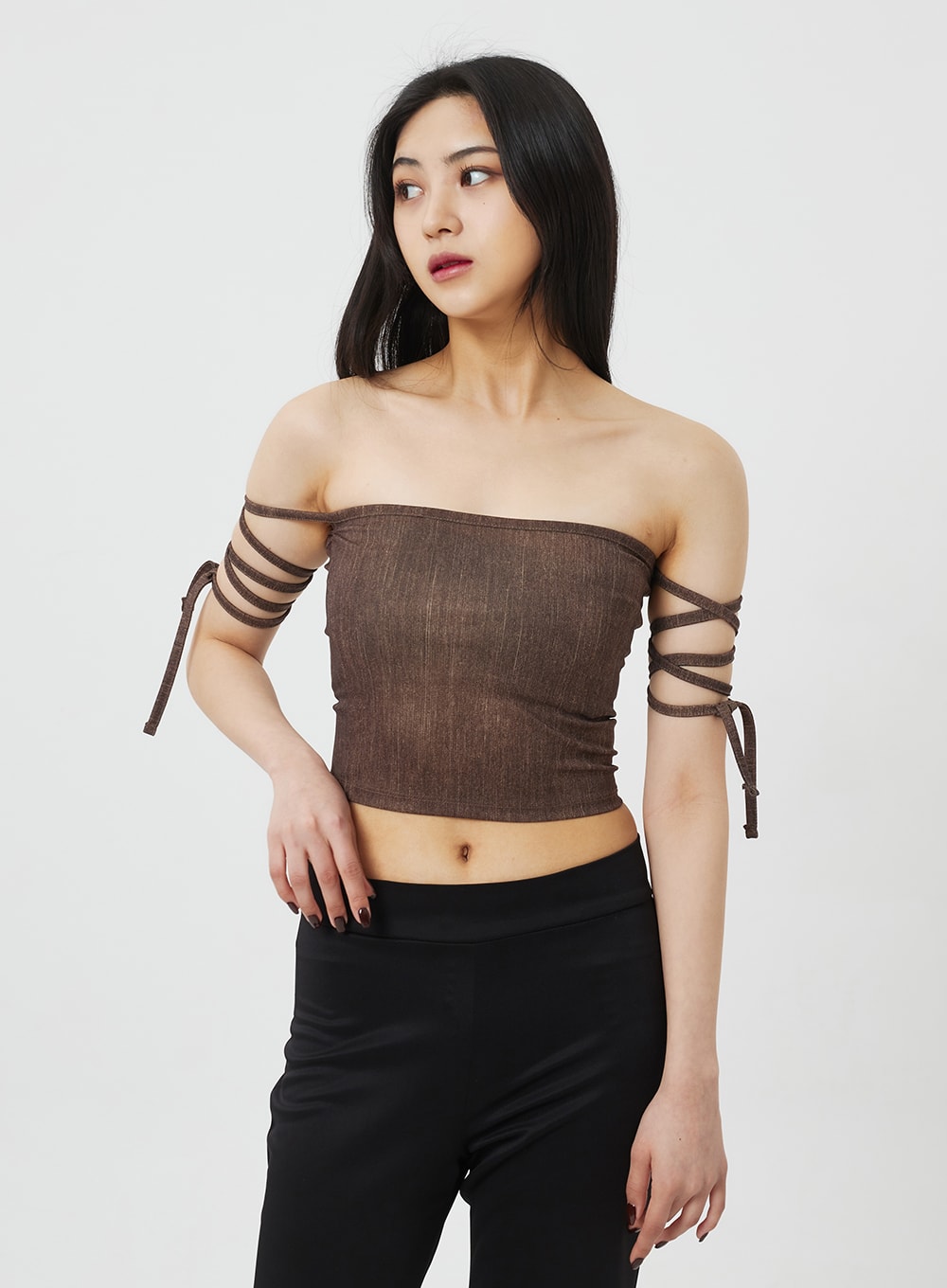Lace-Up Detail Tube Top BF323