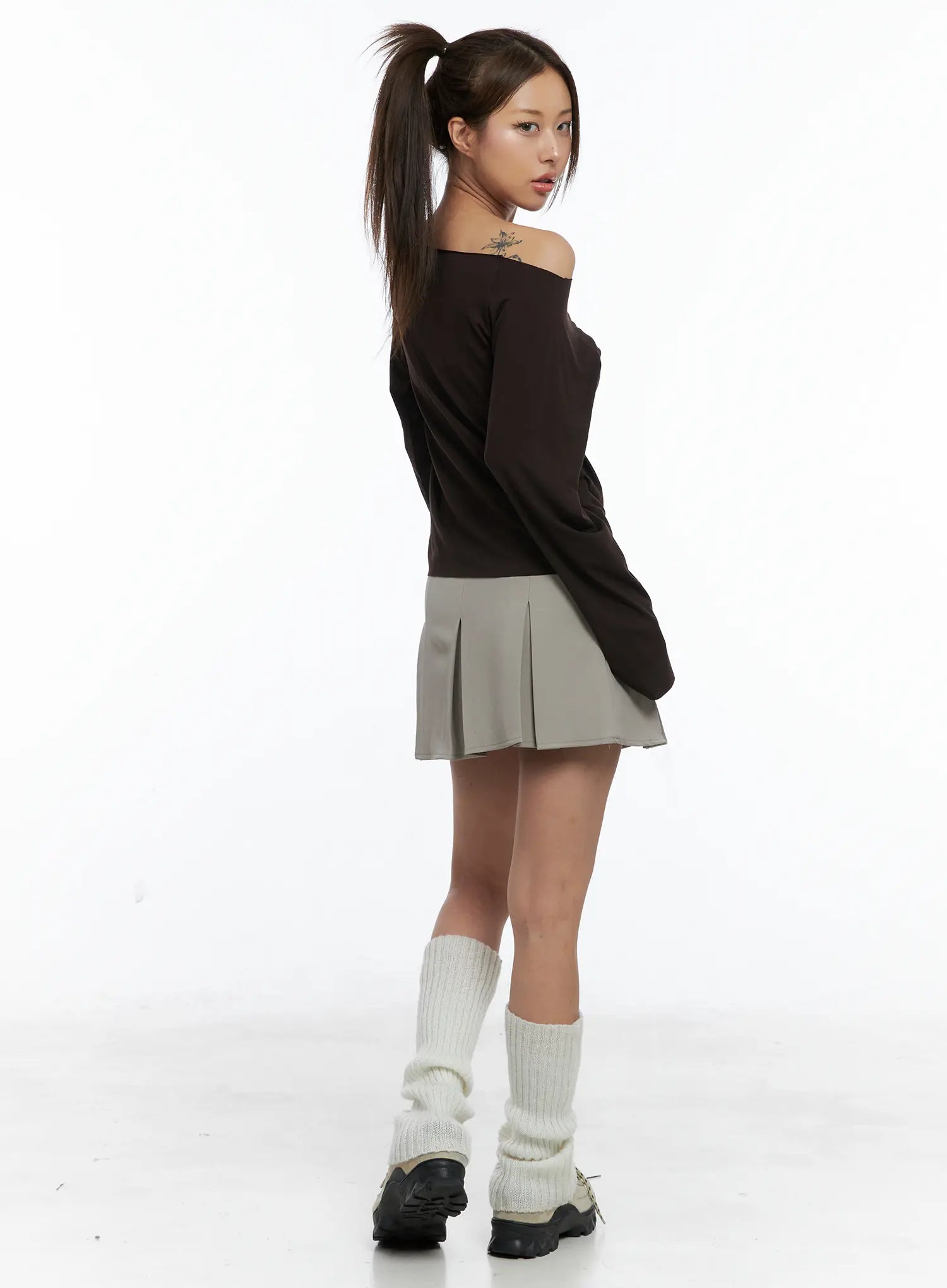 Pleated Mini A-Line Skirt CS504