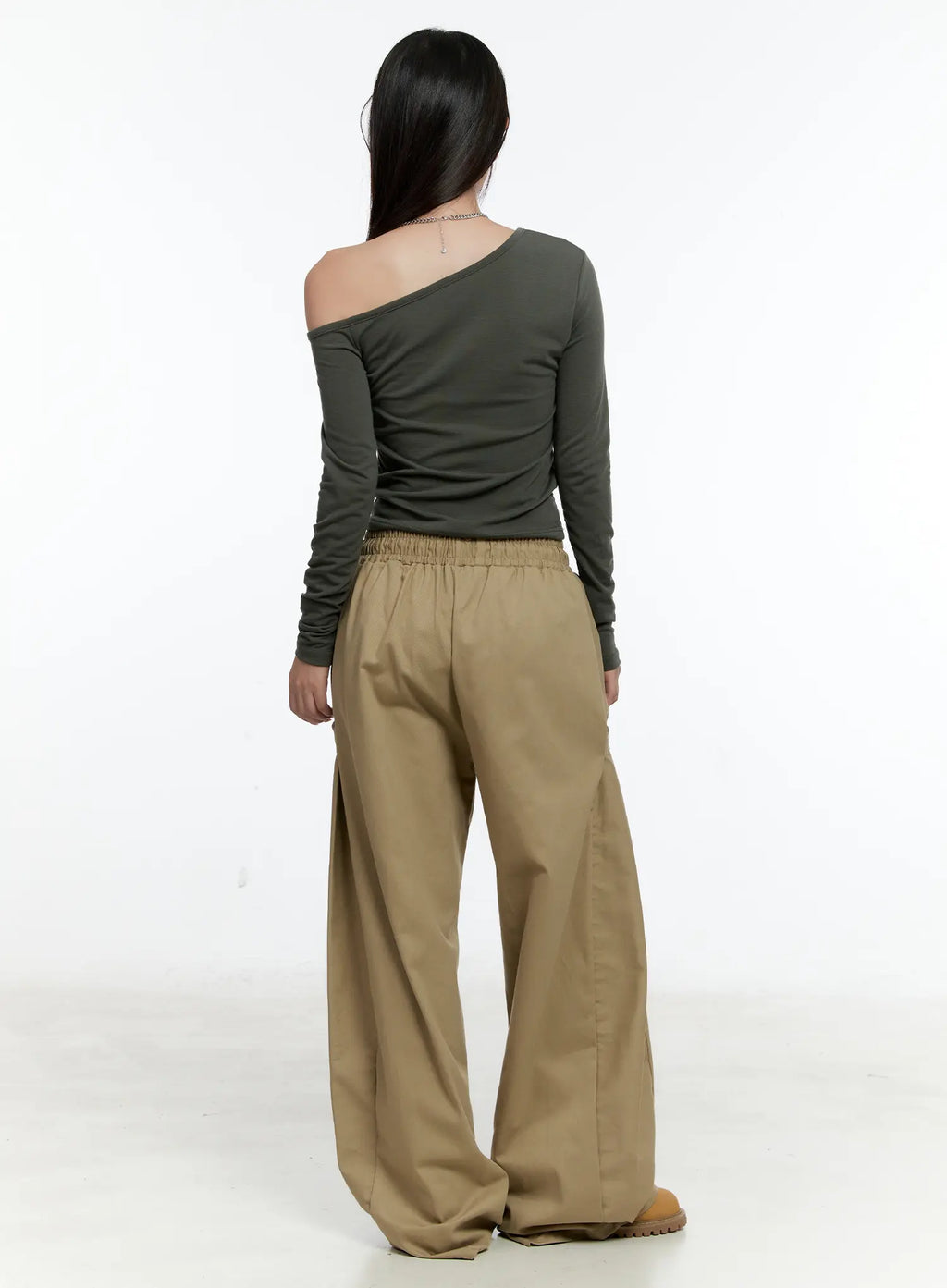 Side Button Wide Leg Pants CS517