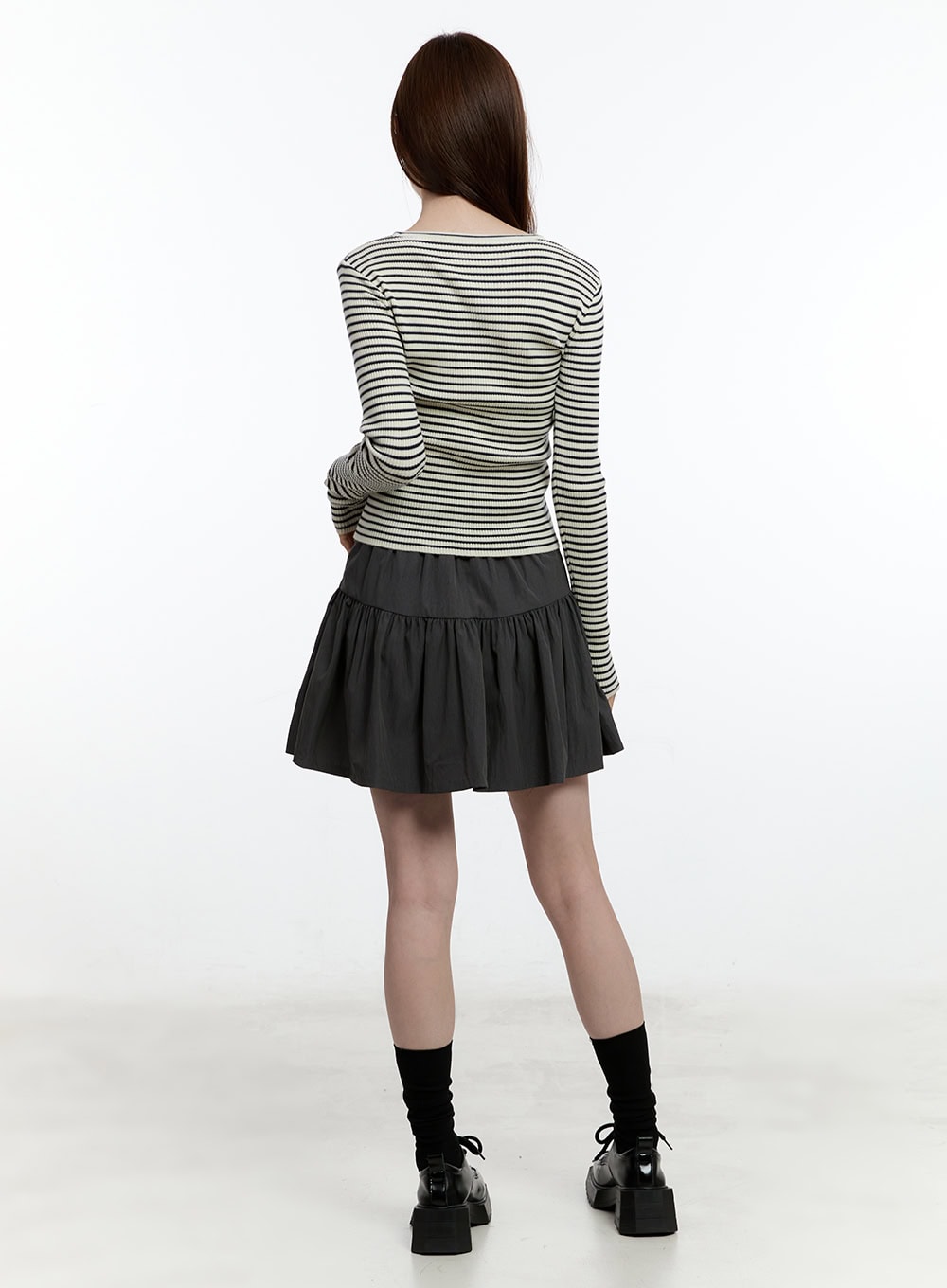 Striped Slim-Fit Long Sleeve Top CM521