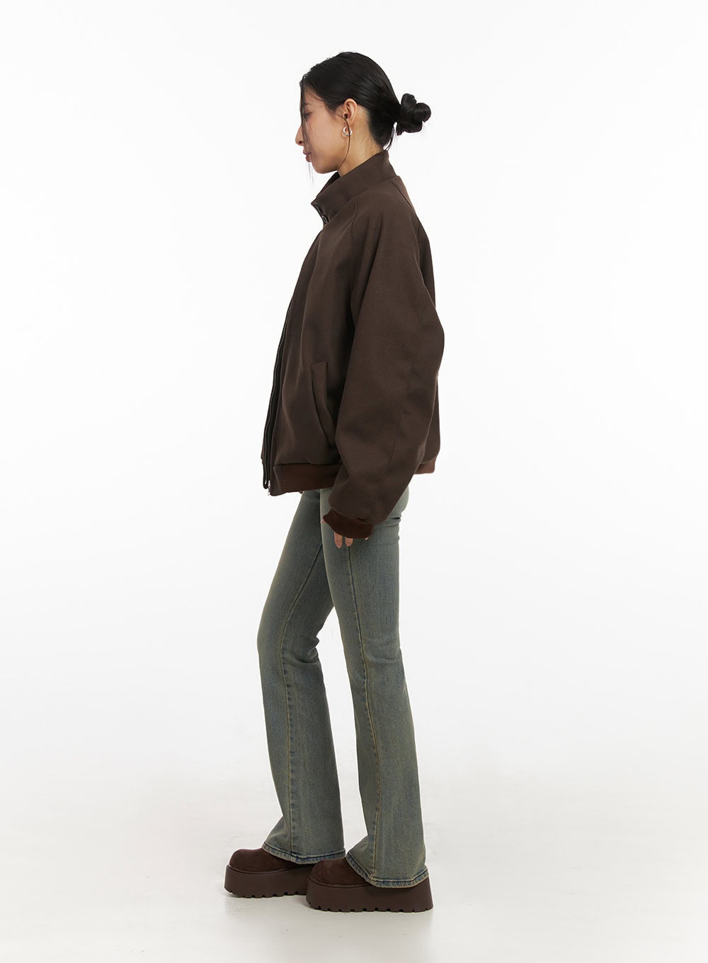 Trendy Oversized Zip-Up Jacket IJ503