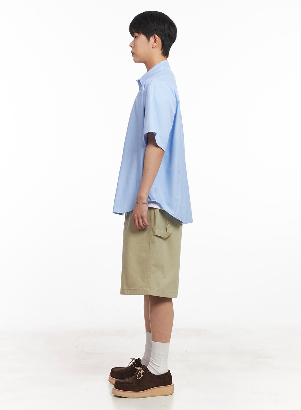 Men's Oversized Collared Short Sleeve Shirt IA529