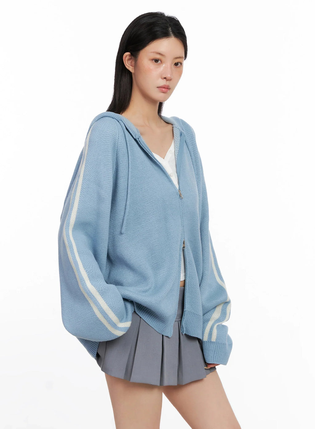 Striped Sleeve Casual Hoodie IS515