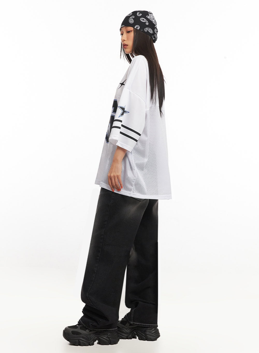 Alexis Stitched Wide-Leg Jeans IA504