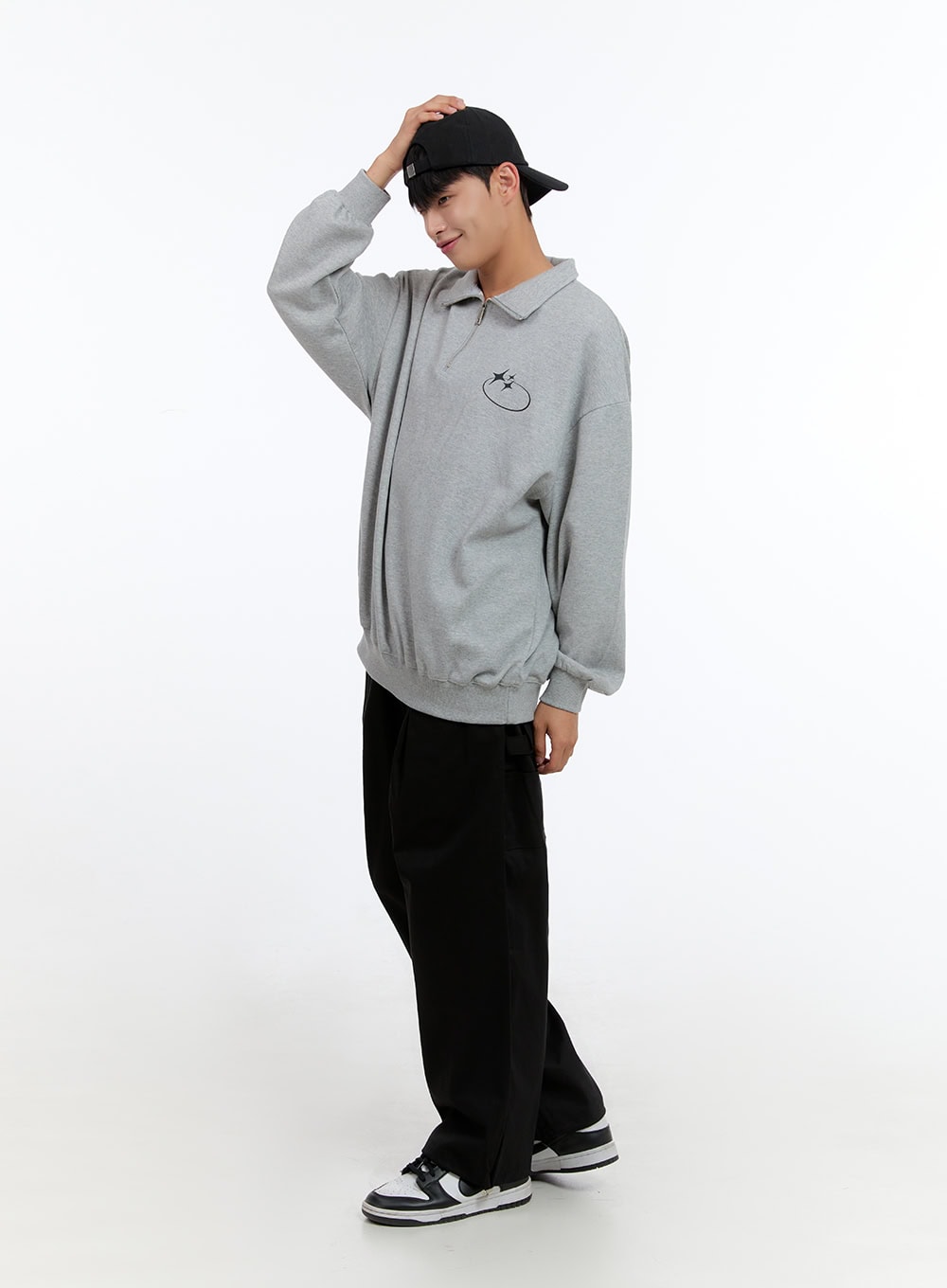 Men's Cozy Half Zip Sweatshirt  (Gray) IS412