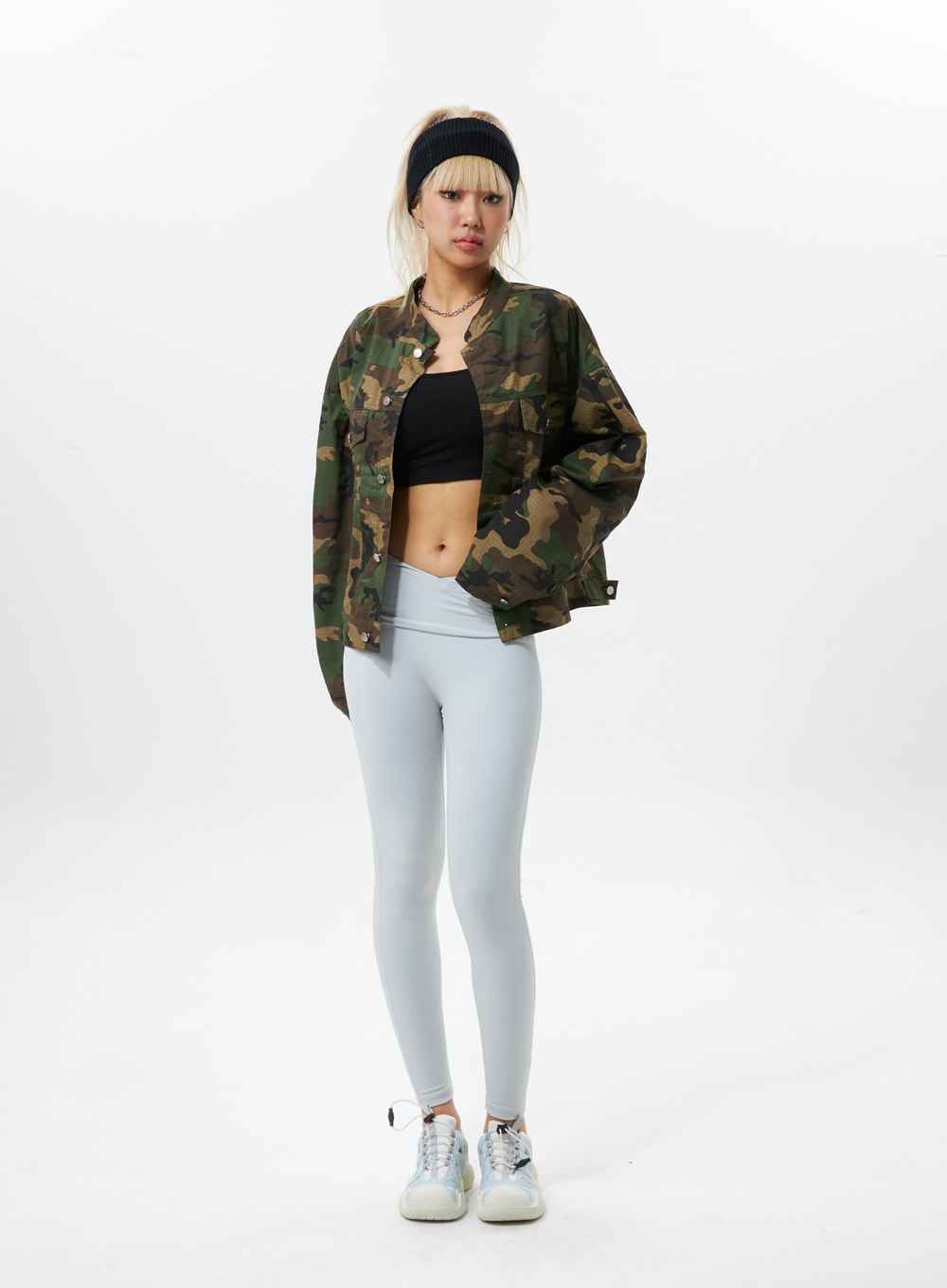 Collarless Camo Jacket IS322