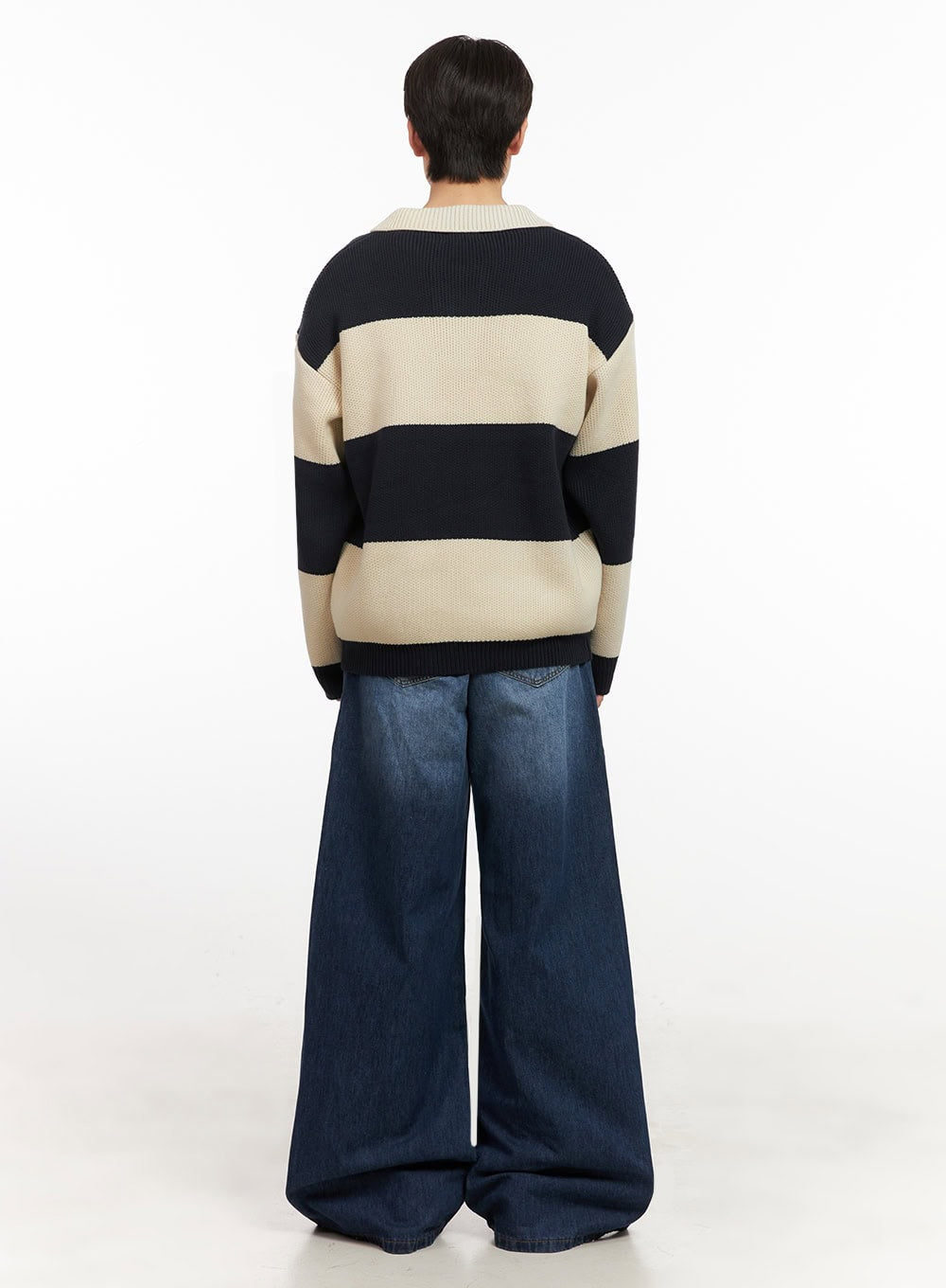 Men's Washed Relaxed-Fit Jeans (Blue) IJ517