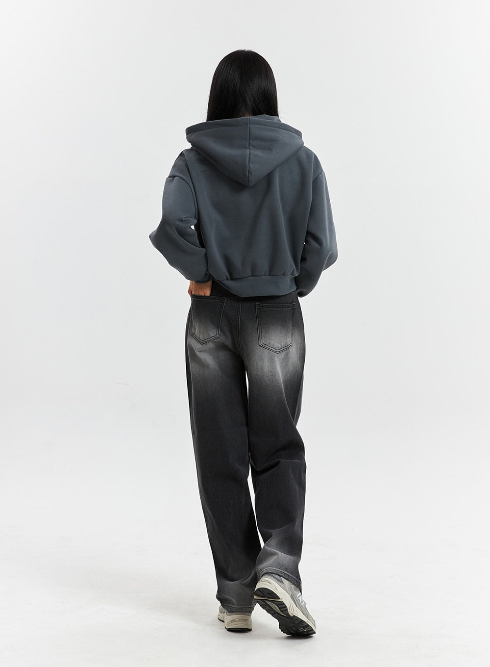 Ribbon Solid Essential Cropped Hoodie CD320