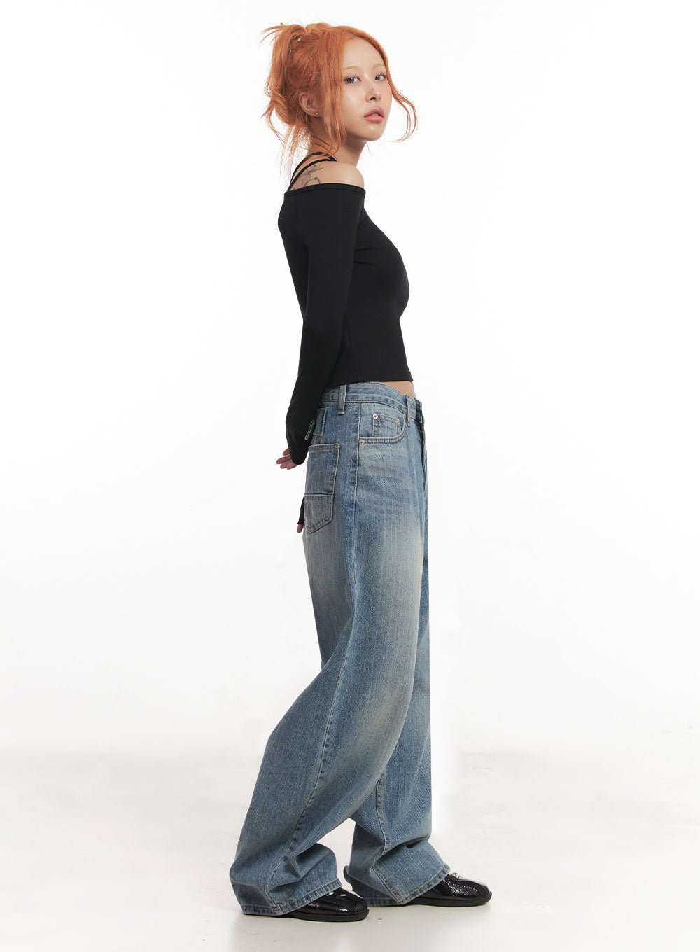 Yvette Washed Baggy Jeans IA517