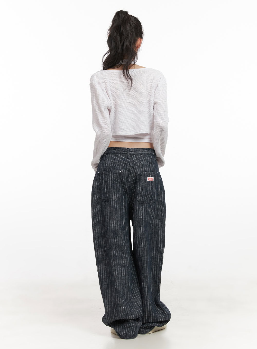 Esther Striped Wide-Fit Baggy Jeans CJ528
