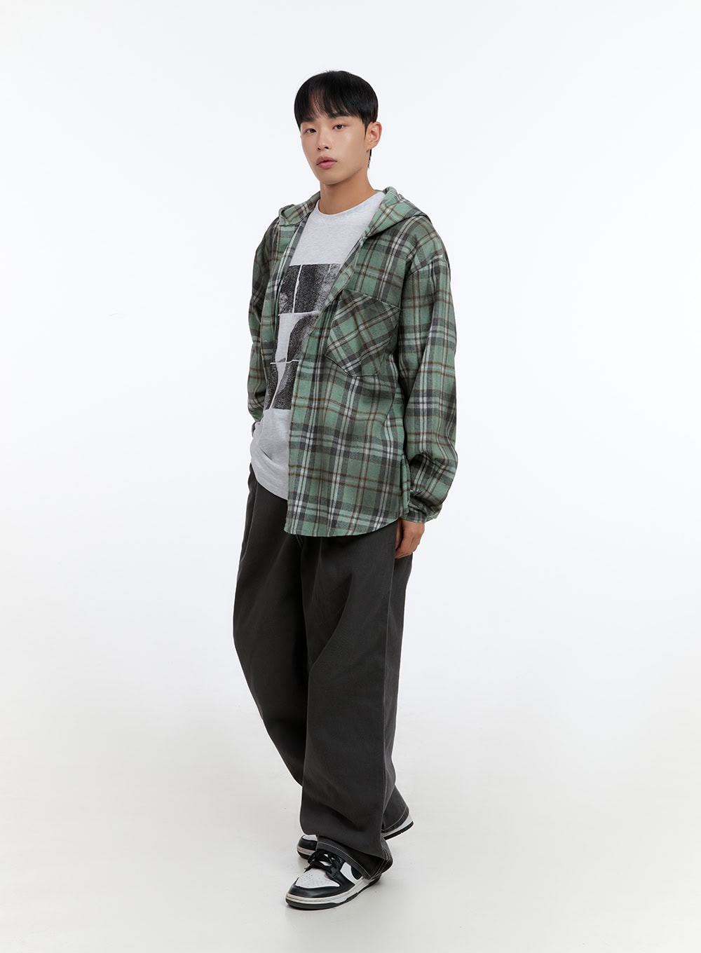Men's Pintuck Wide Fit Cotton Pants IS413