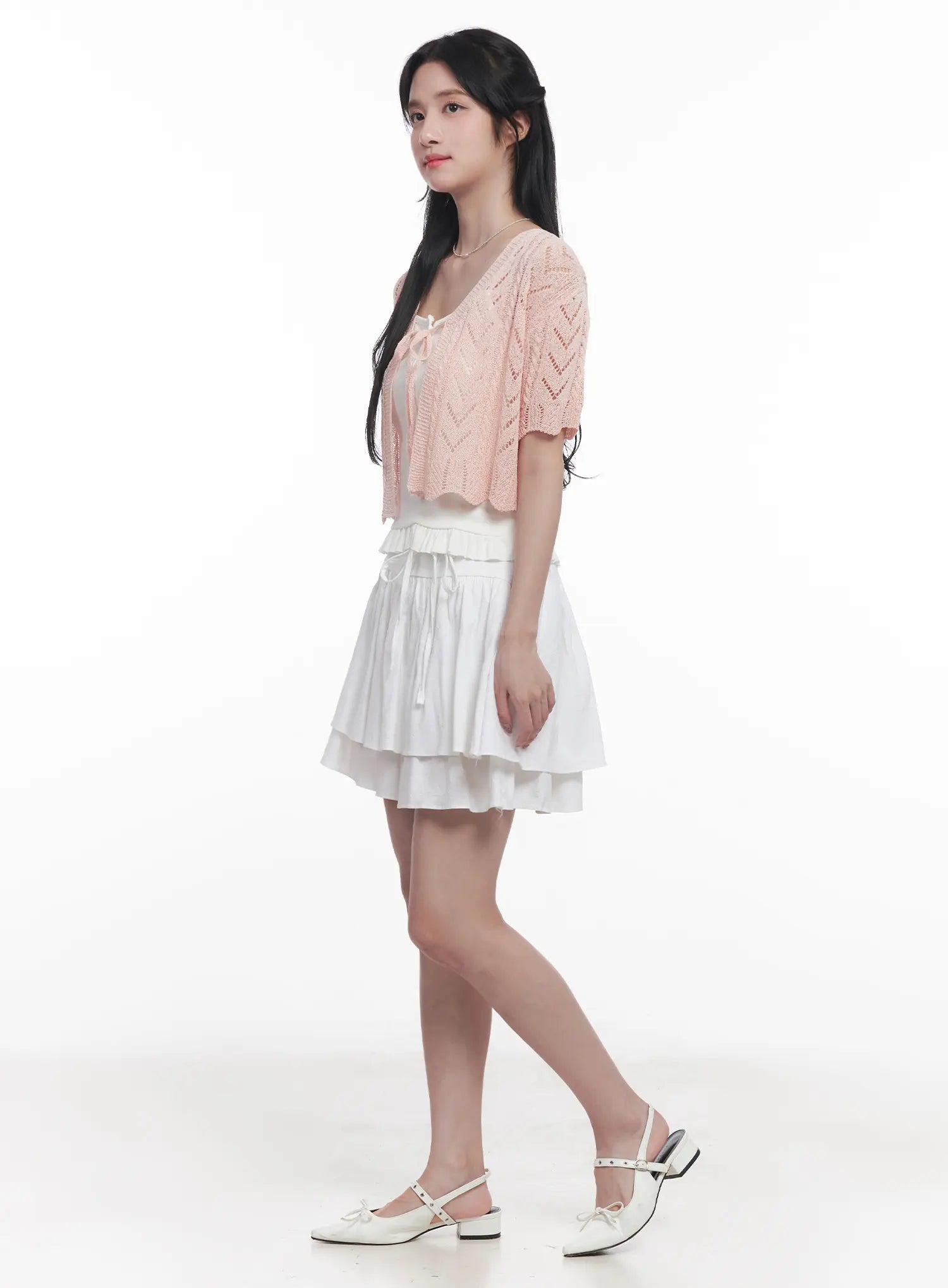 Flirty Ribbon Flared Mini Skirt CU523