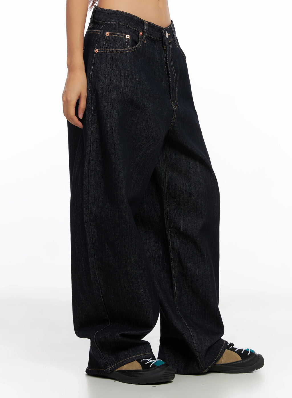 Lena Dark Wash Wide-Leg Jeans IG527