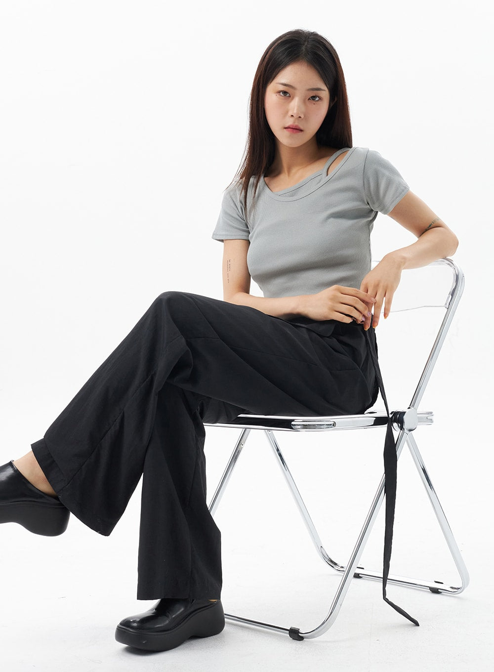 Layered Cropped Tee OU319