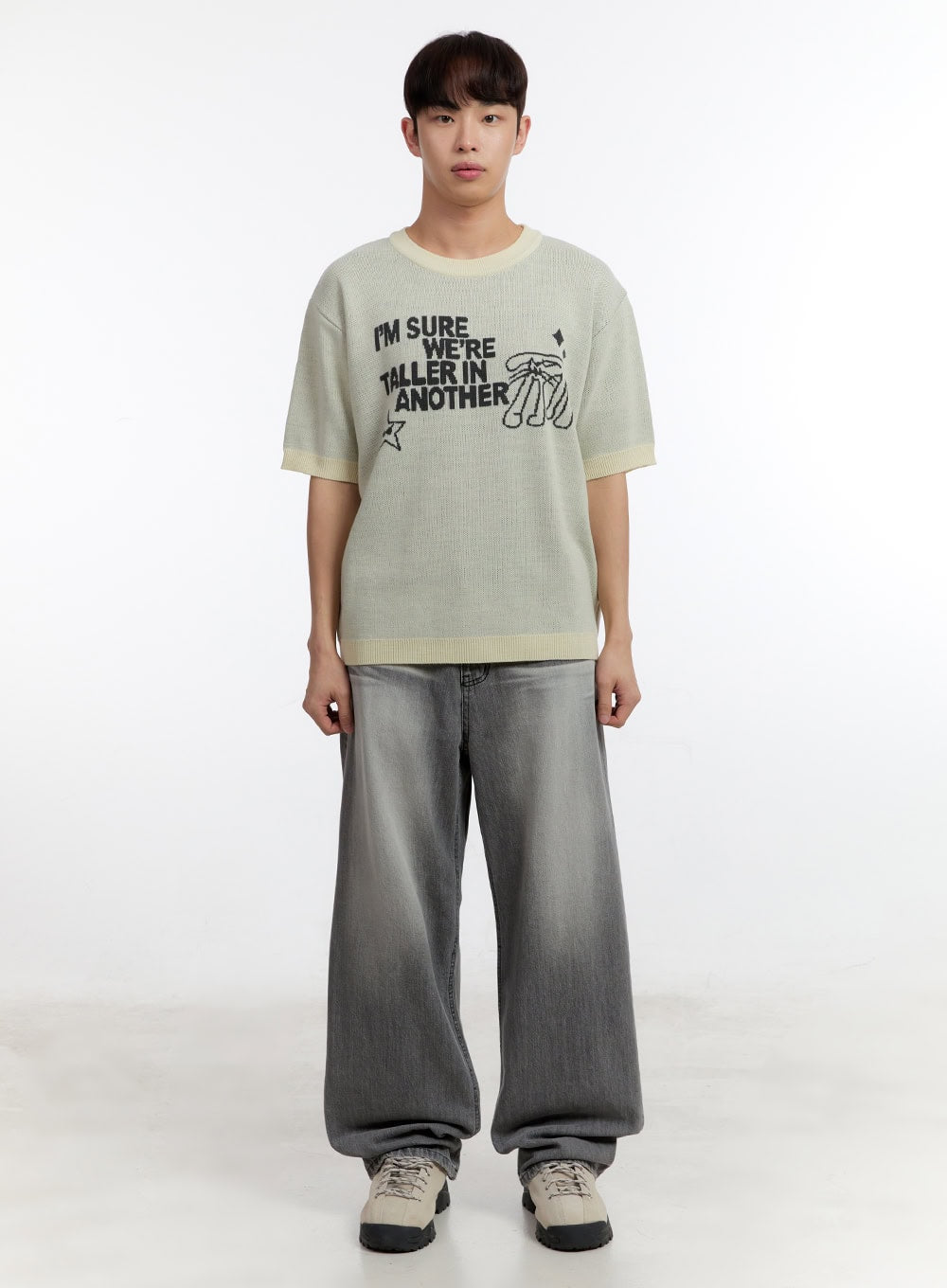 Men's Wide-Fit Washed Jeans IA507