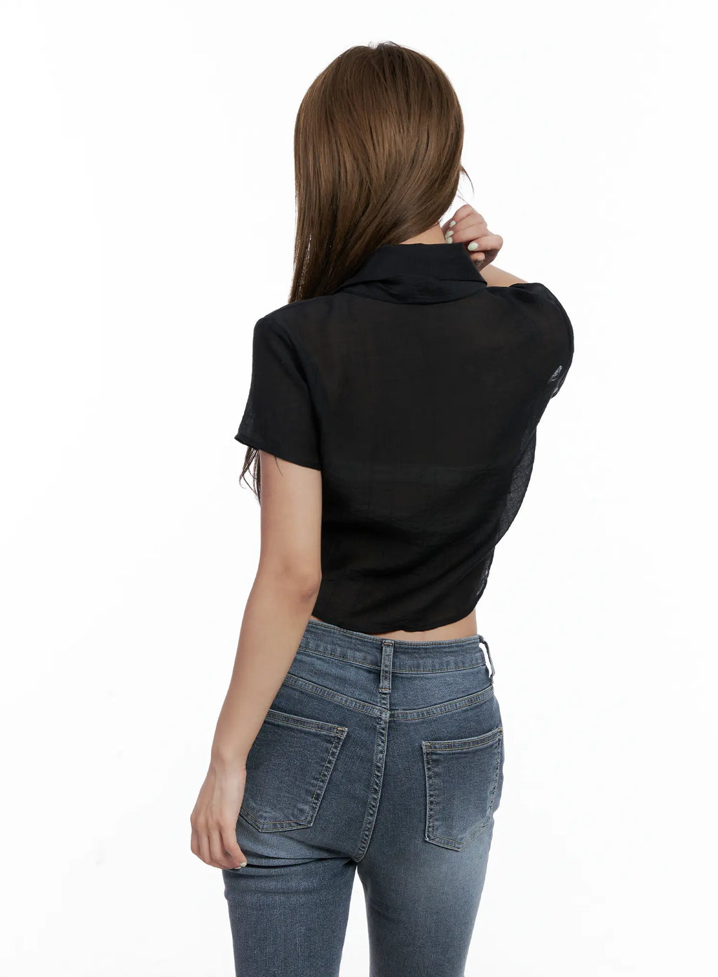 Chic Tie Crop Blouse CL510