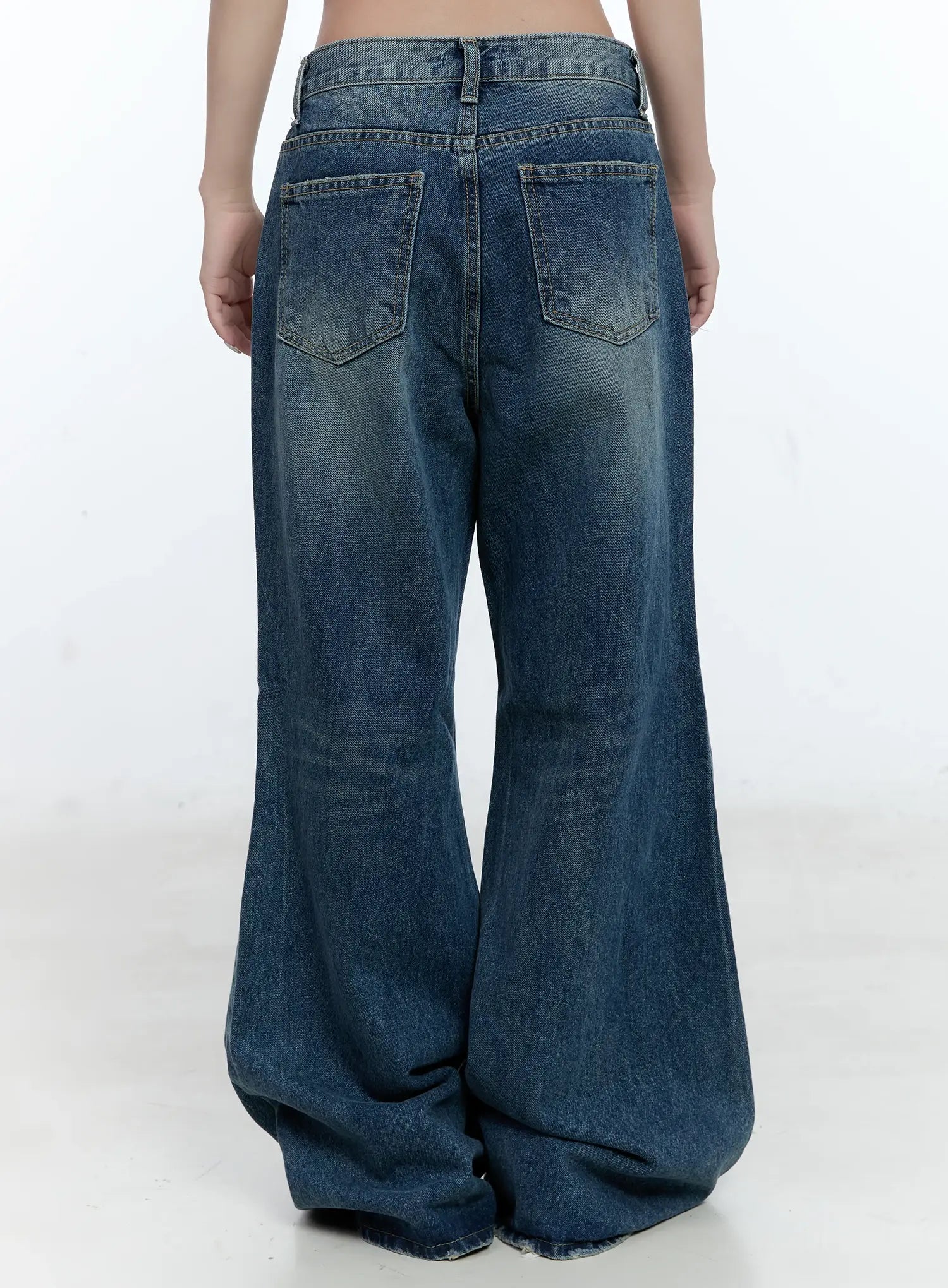 Gabi Distressed Semi-Flared Denim Jeans CG501