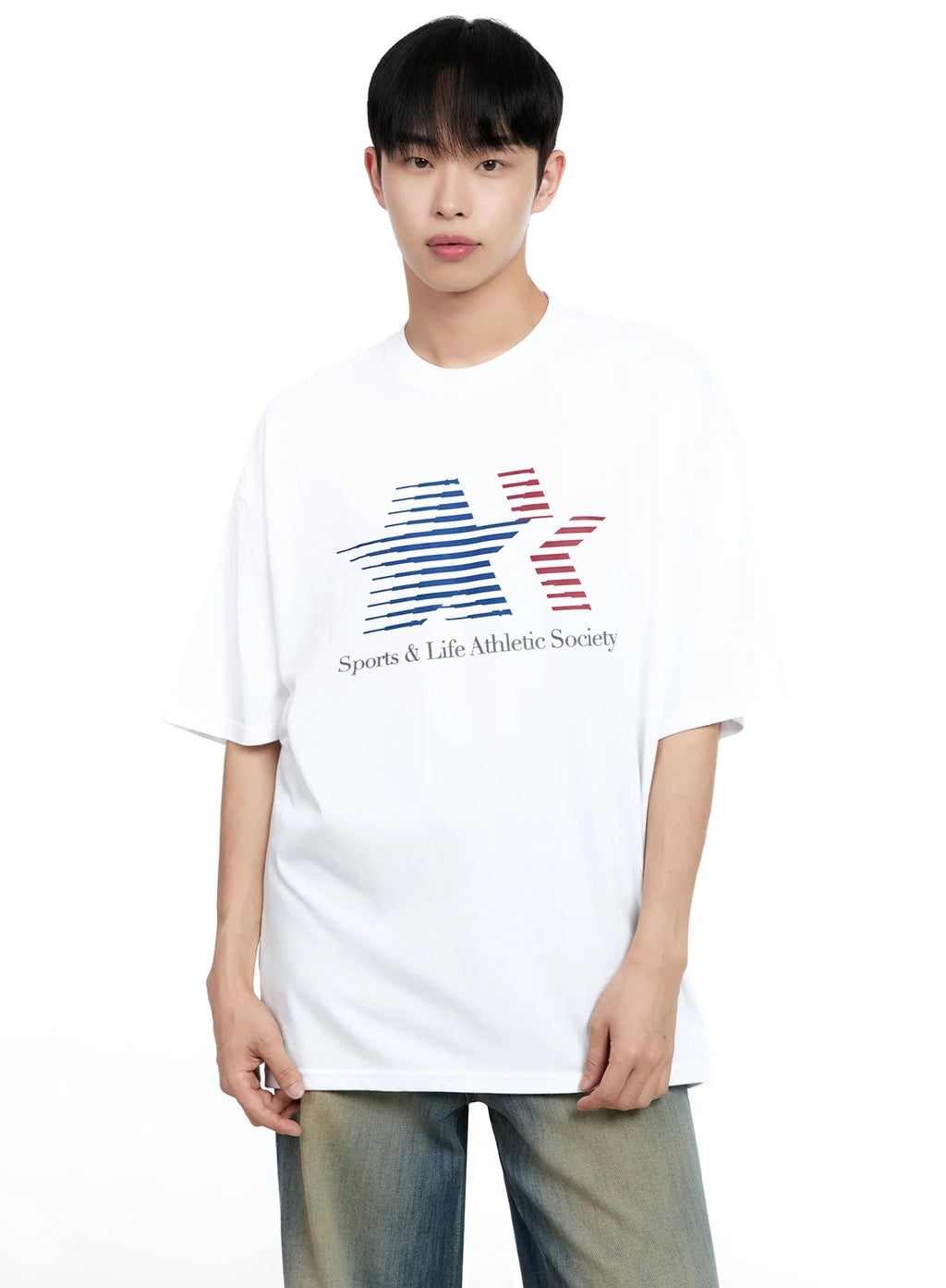 Men's Oversized Star Graphic T-Shirt IG520