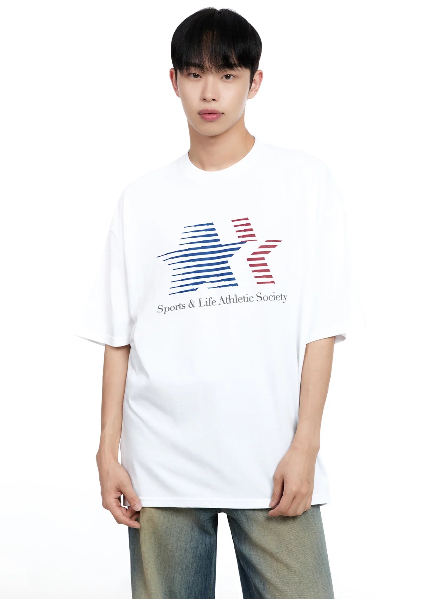 Men's Oversized Star Graphic T-Shirt IG520