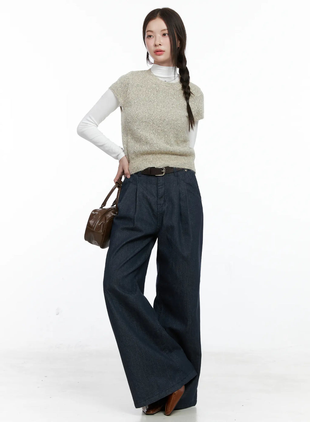 Basic Mock Neck Long Sleeve Top CO503